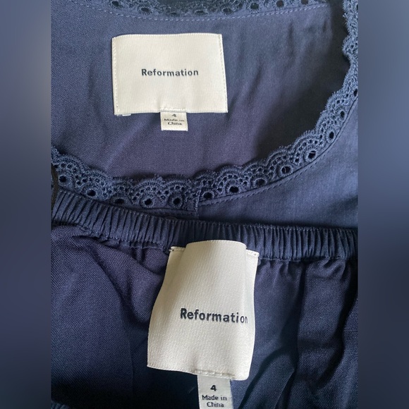 New Reformation Valetta Navy Two-Piece Set Size 4 - Picture 14 of 15